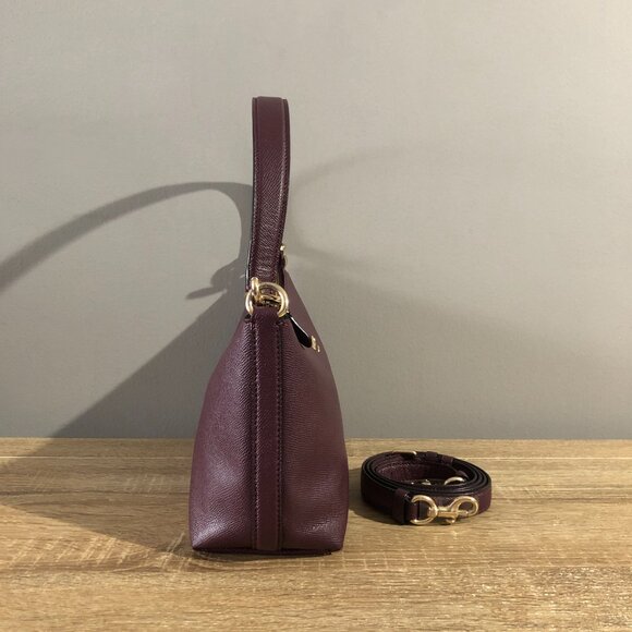 Coach Lewis 80058 Raspberry Crossgrain Leather Shoulder Crossbody Bag - Picture 3 of 16